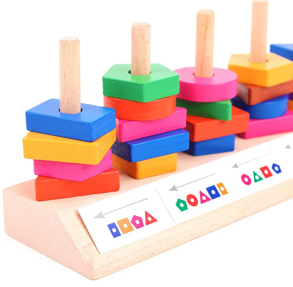 Jucărie Montessori din lemn cu sortator de forme