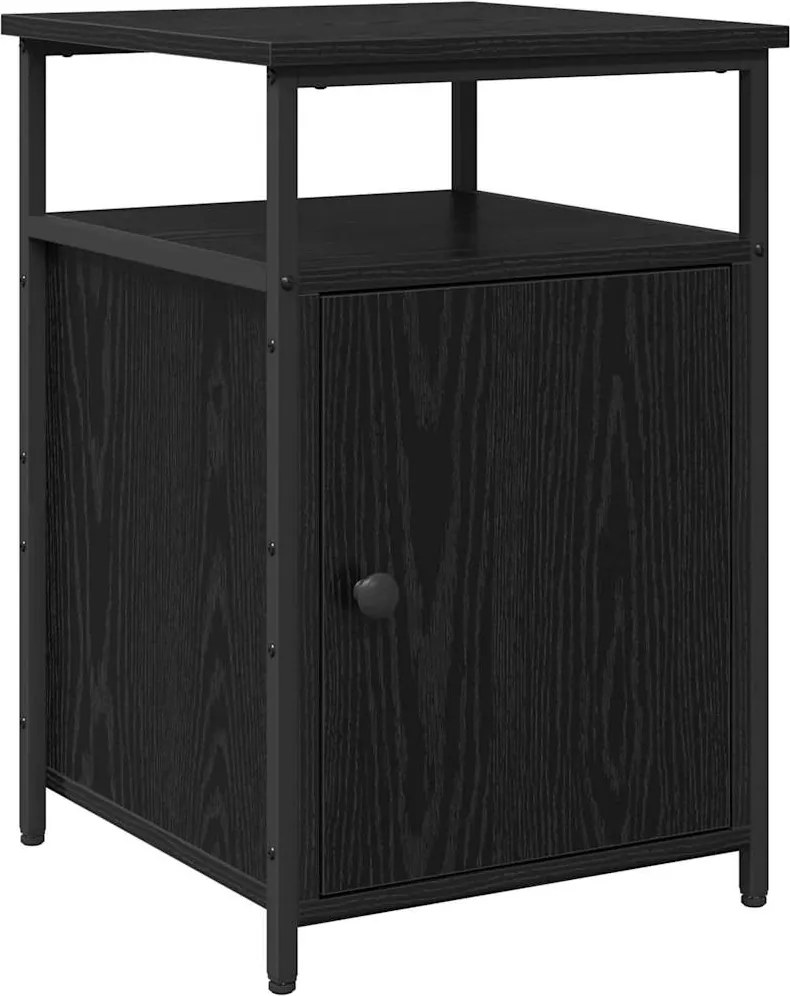 vidaXL Dulap de noapte Stejar negru Lemn compozit