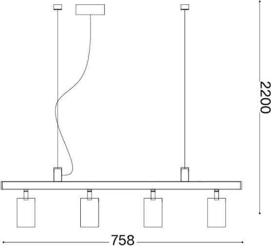 Ideal Lux - Pendul LED DYNAMITE pe cablu 4xGU10/7W/230V CRI 90 negru