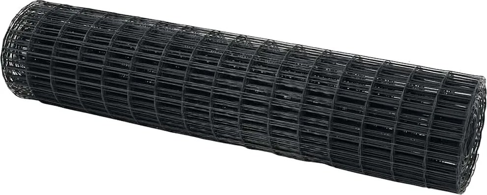 vidaXL Gard Euro Gri 1,2 x 25 m Fier acoperit cu PVC