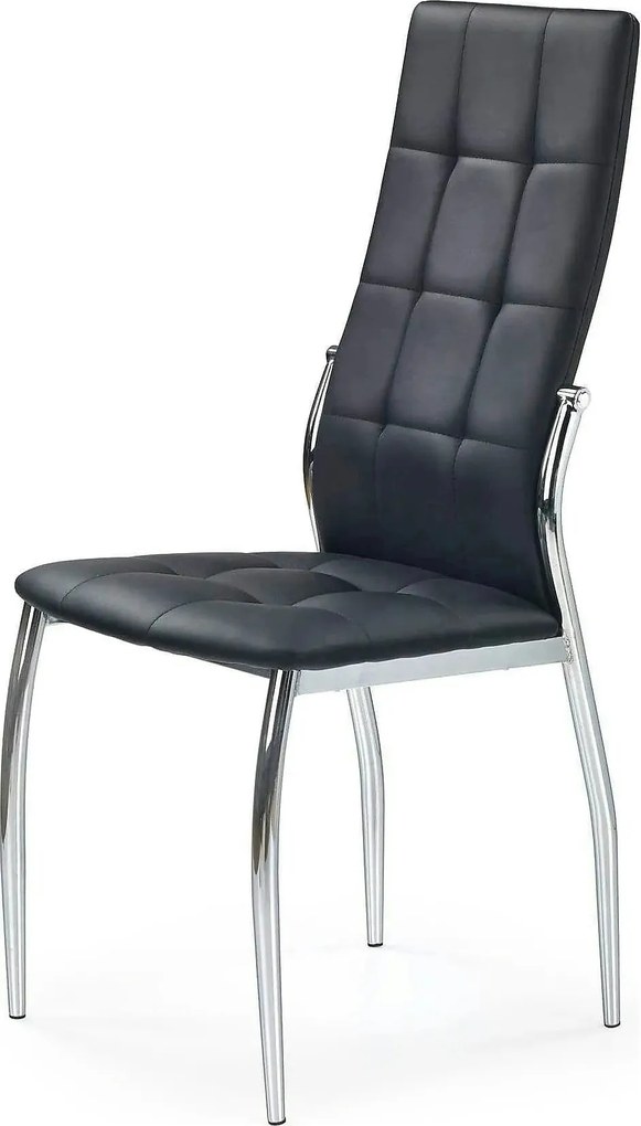 Scaun K209, negru/crom, piele ecologica/metal, 43x54x101 cm