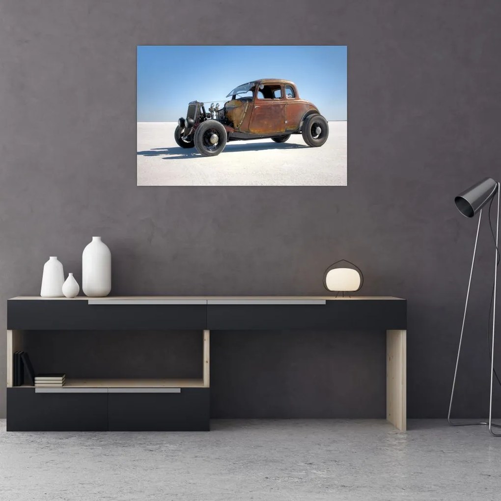 Tablou - Mașină în deșert (90x60 cm)