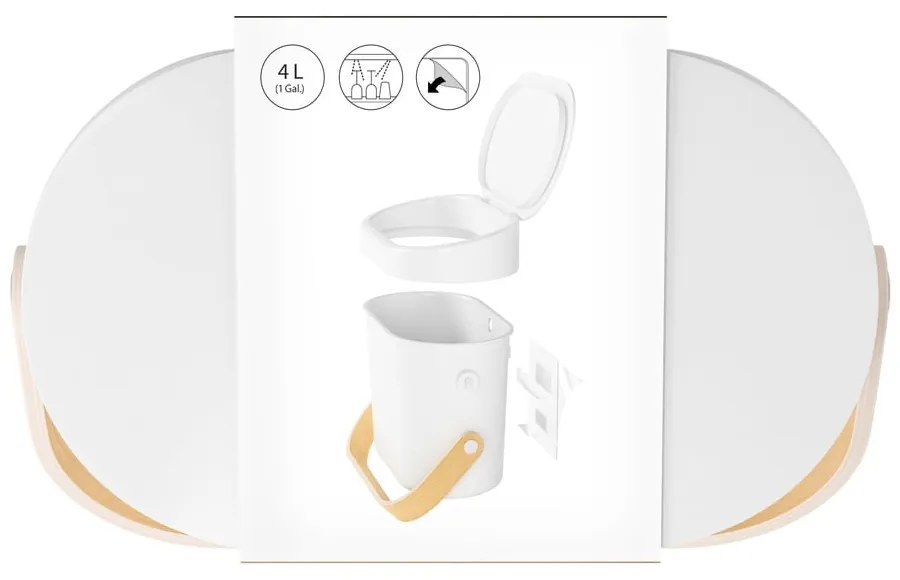 Recipient pentru deșeuri compostabile alb 4 l Bellwood – Umbra