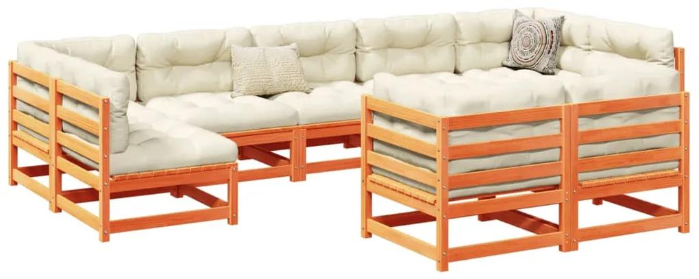 3299630 vidaXL Set mobilier de grădină cu perne, 9 piese, lemn masiv de pin
