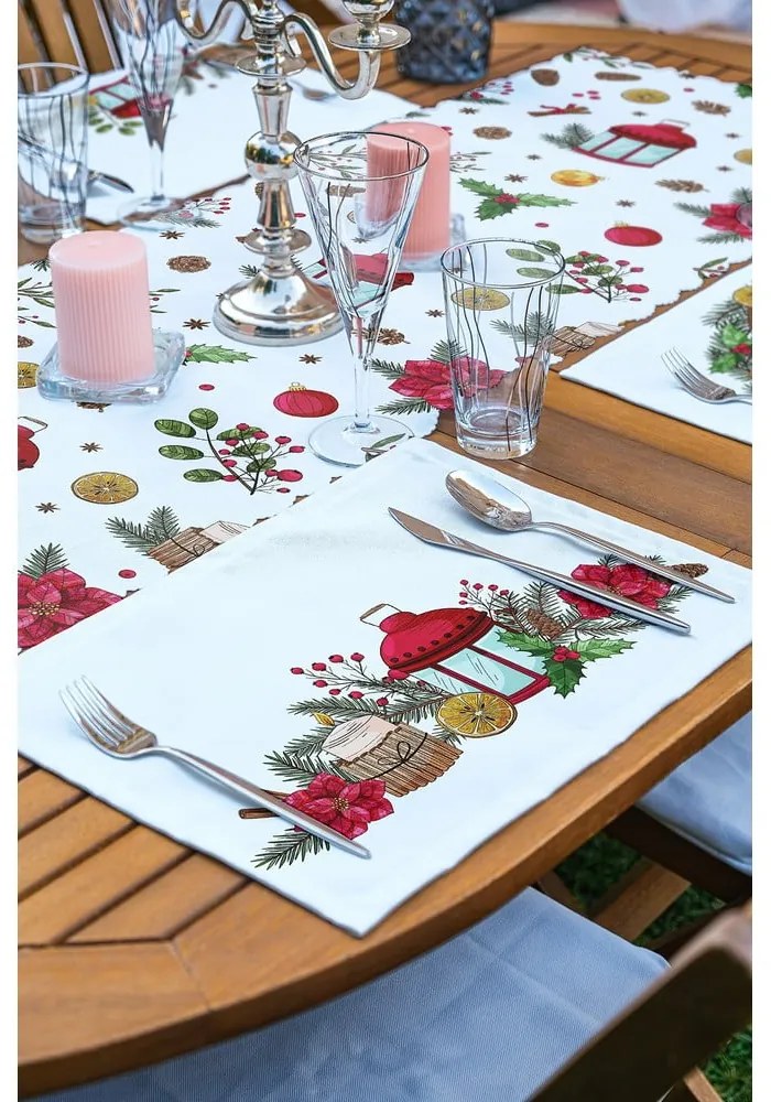 Set de Crăciun de 4 suporturi de farfurie și un napron 140x45 cm American Servis - Mila Home