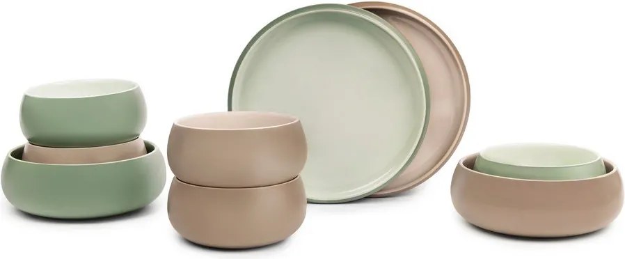 Farfurii verzi 4 buc. din gresie ø 22 cm Aura Rondo – Bonami Selection