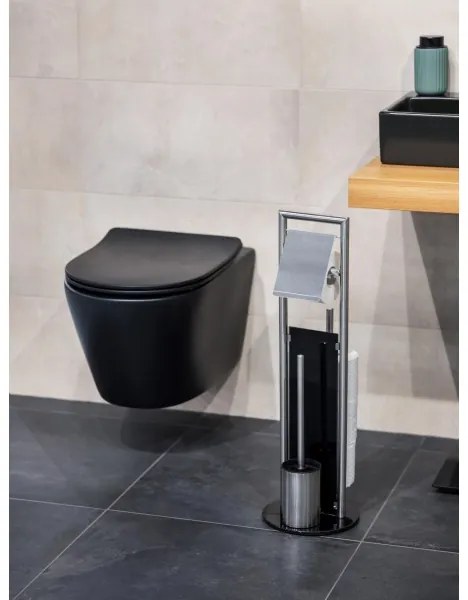 WENKO 24981800 - Set WC RAVINA, 20 x 70 cm, inox/argintiu