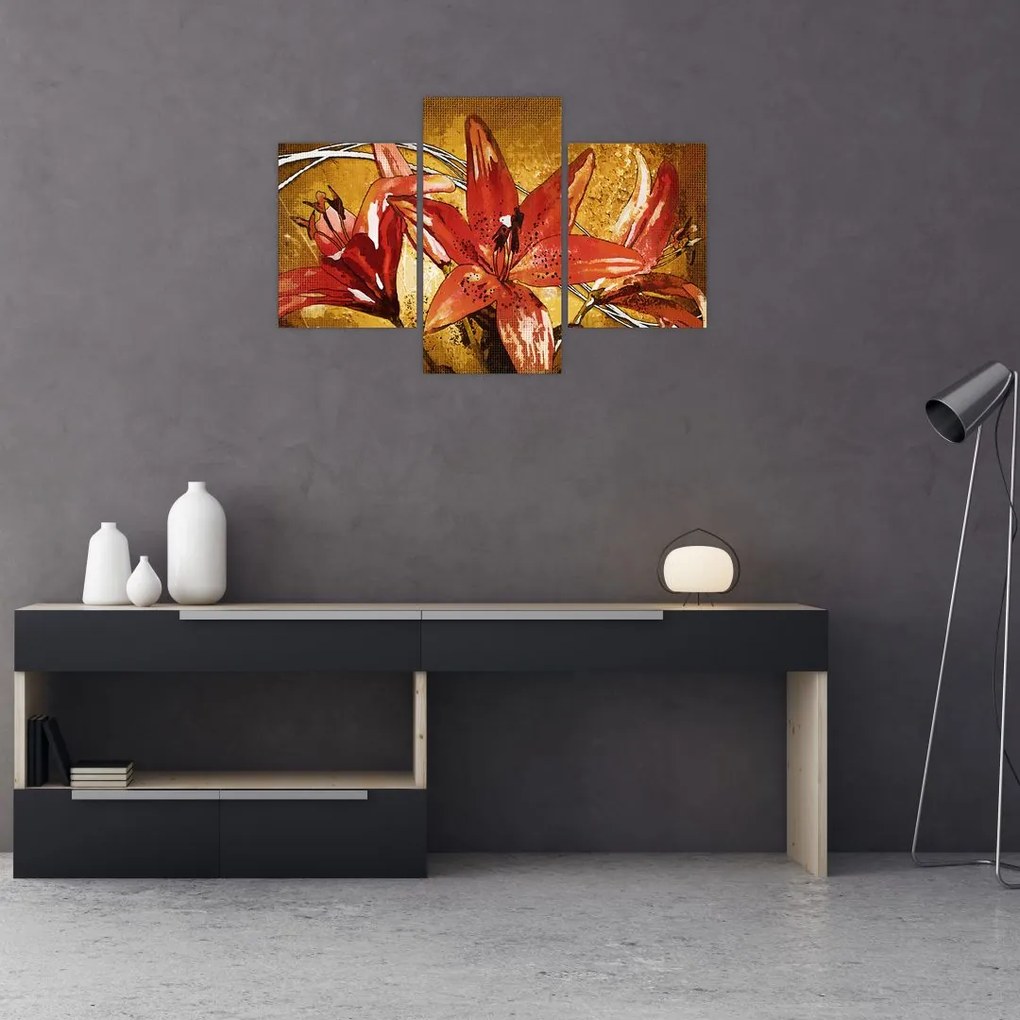 Tablou cu flori de crini (90x60 cm)
