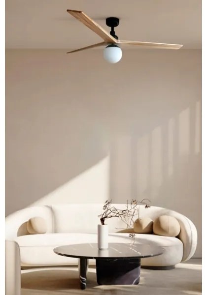 Ventilator de tavan FARO 34282-11L KLIM L 1xE27/15W/230V lemn/negru + telecomandă