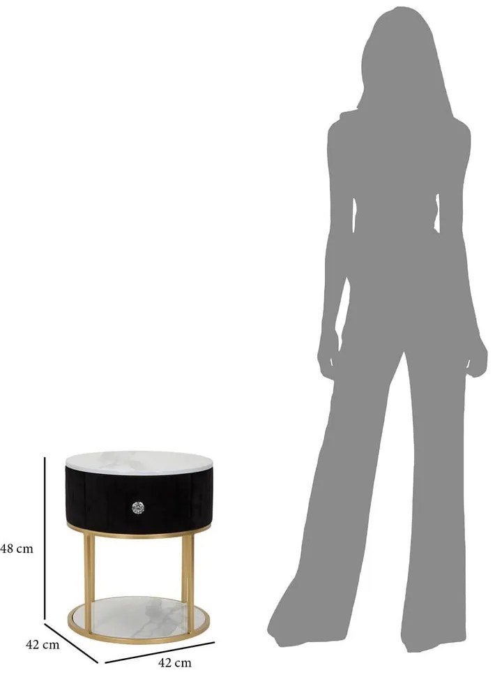 Noptieră negru-auriu Montpellier – Mauro Ferretti