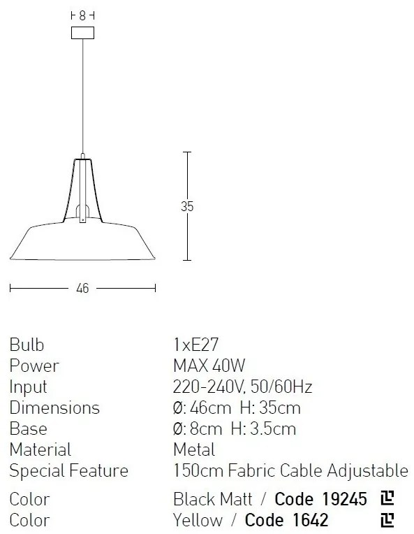 Lustra, Pendul design modern TAMAN galben