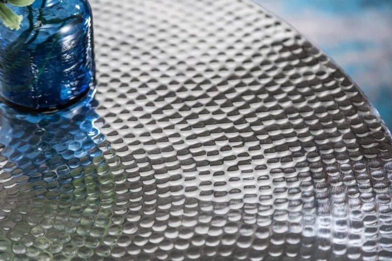 Masuta auxiliara design unicat Orient Storage 70cm, argintiu