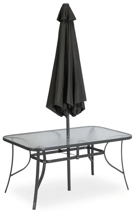 JAKS Mobilier din ratan negru Nebraska