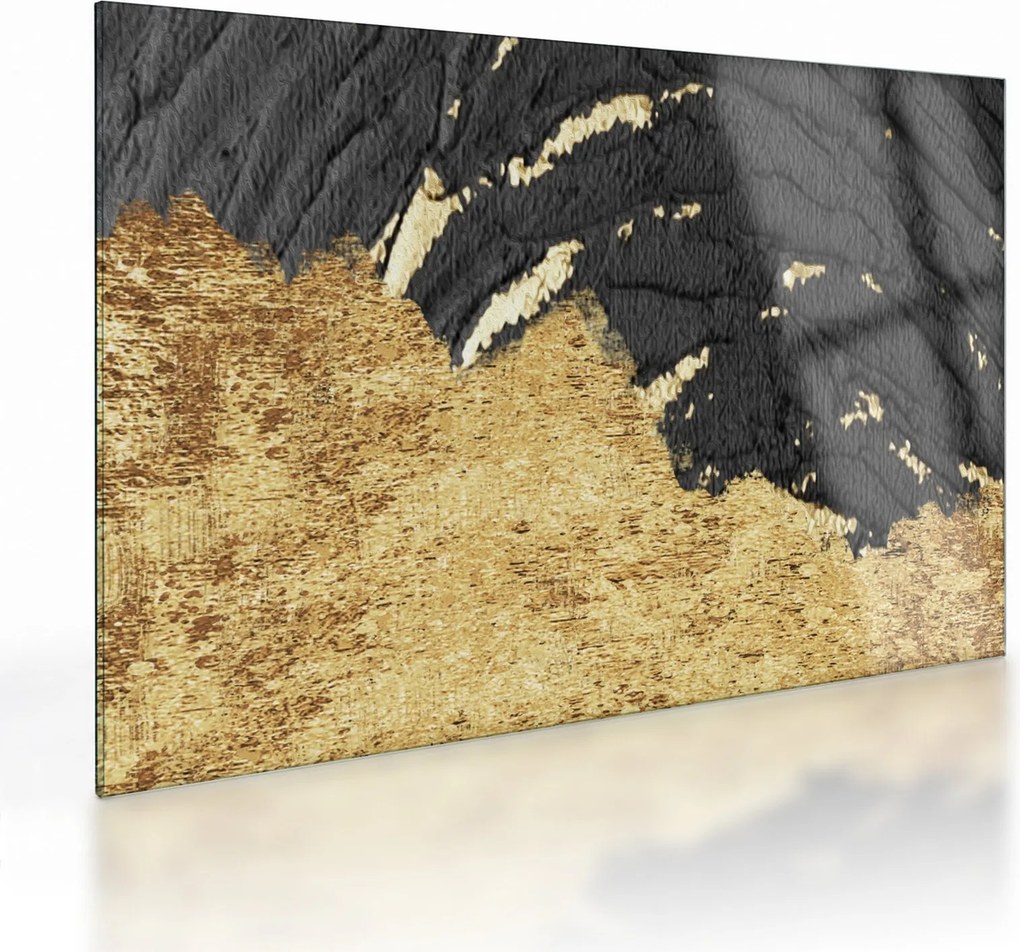 Tablou pe sticlă - Structura de aur N⁰1 (70x50 cm)