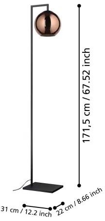 Lampadar Eglo 390253 CORDOBA 1xE27/40W/230V cupru