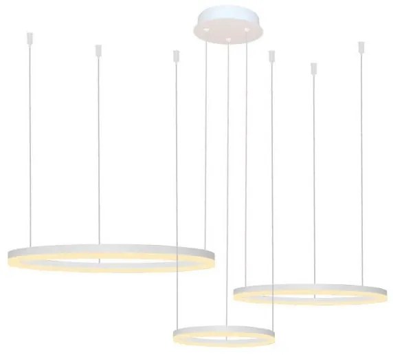 Lustra cu 3 inele LED si telecomanda HALO PENDANT WH 80+60+40 CCT