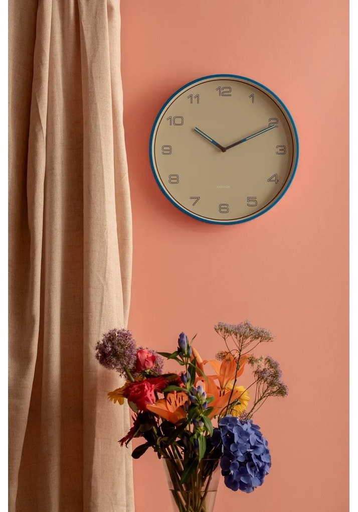 Karlsson 6013BB ceas de perete design, albastru,diametru 40 cm