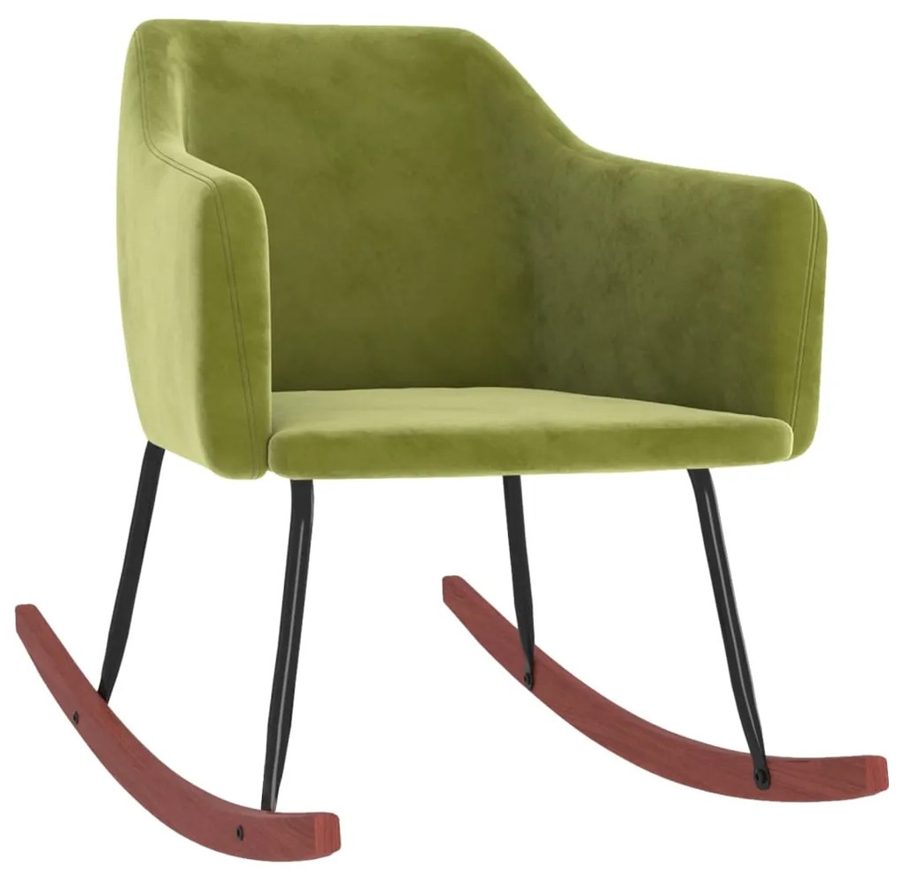 331257 vidaXL Scaun balansoar, verde deschis, catifea