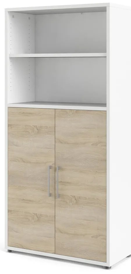 Bibliotecă modulară albă/cu aspect de lemn de stejar 89x189 cm Prima – Tvilum