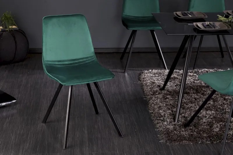 Neînvins Scaun de design Amsterdam catifea verde smarald