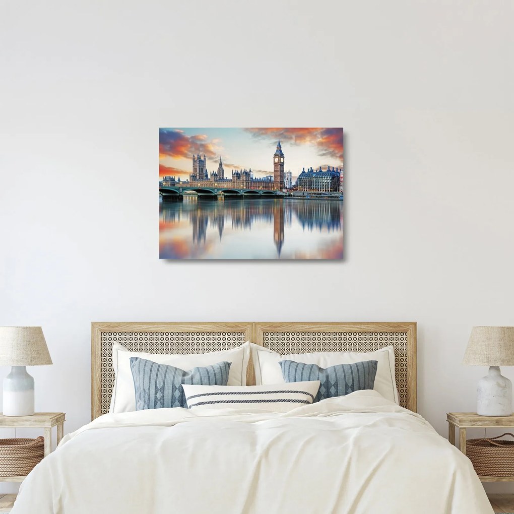 Tablou pe sticlă - Houses of Parliament din Londra (70x50 cm)