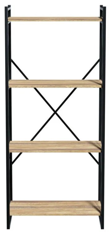 Biblioteca Baker nuc-negru 66x34x150cm