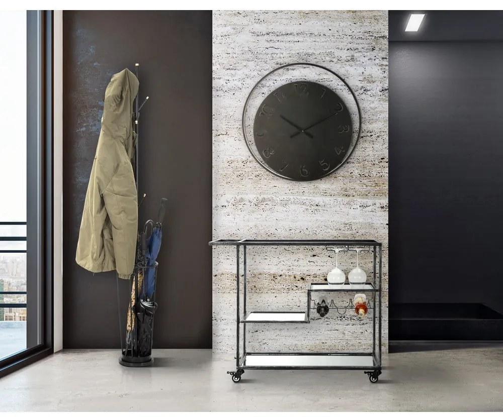 Ceas de perete Mauro Ferretti Circle, ⌀ 60 cm, negru