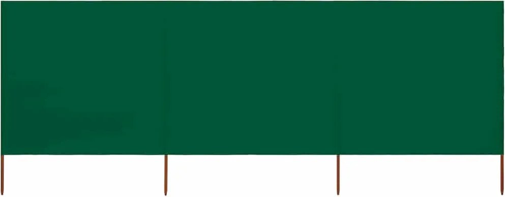 vidaXL Paravan anti-vânt cu 3 panouri, verde, 400 x 80 cm, textil