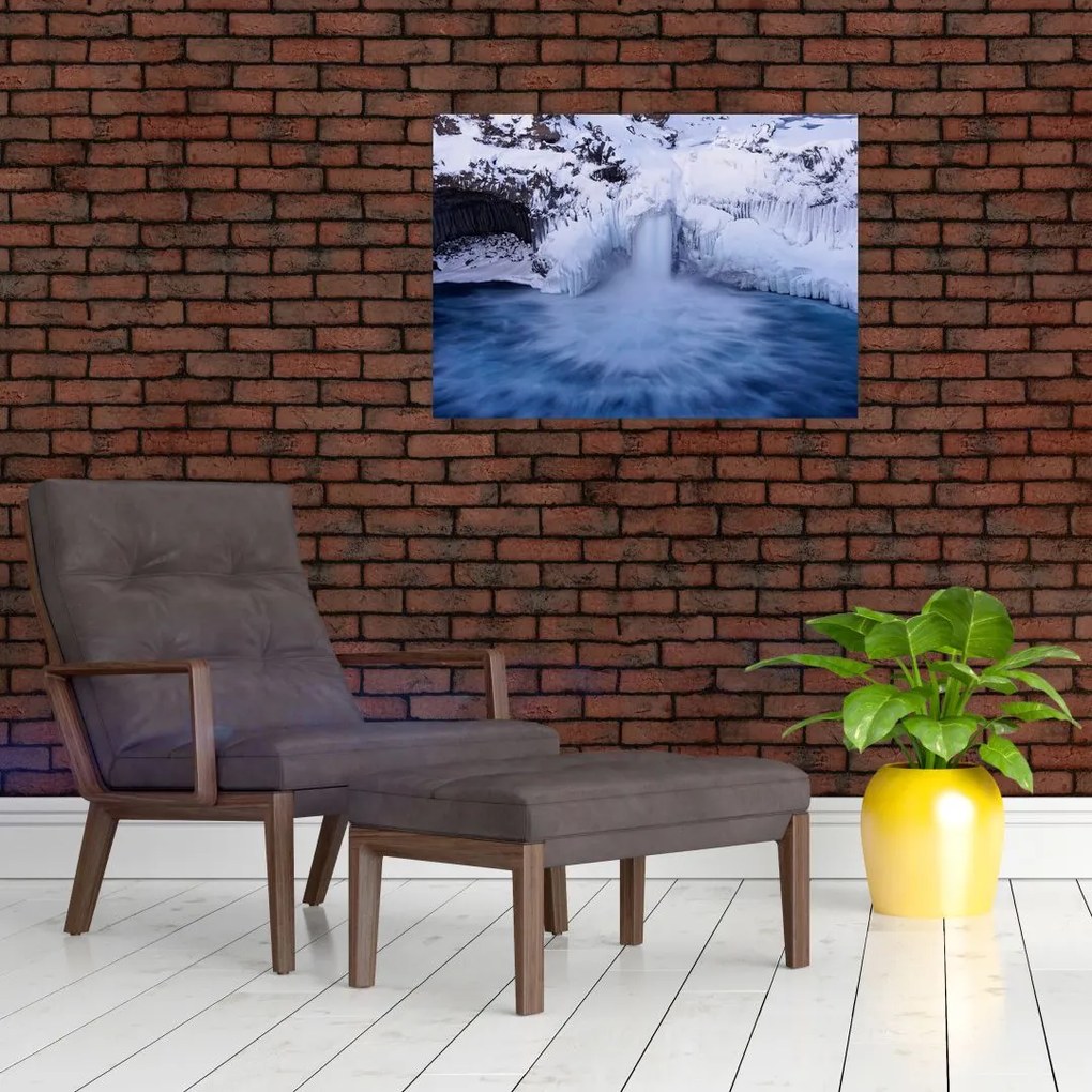 Tablou cu cascadele iarna (70x50 cm)