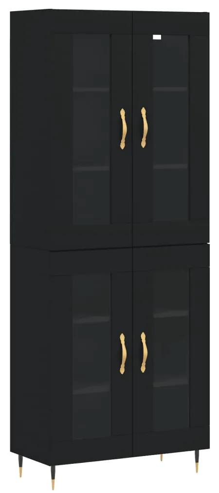 3198258 vidaXL Dulap înalt, negru, 69,5x34x180 cm, lemn compozit