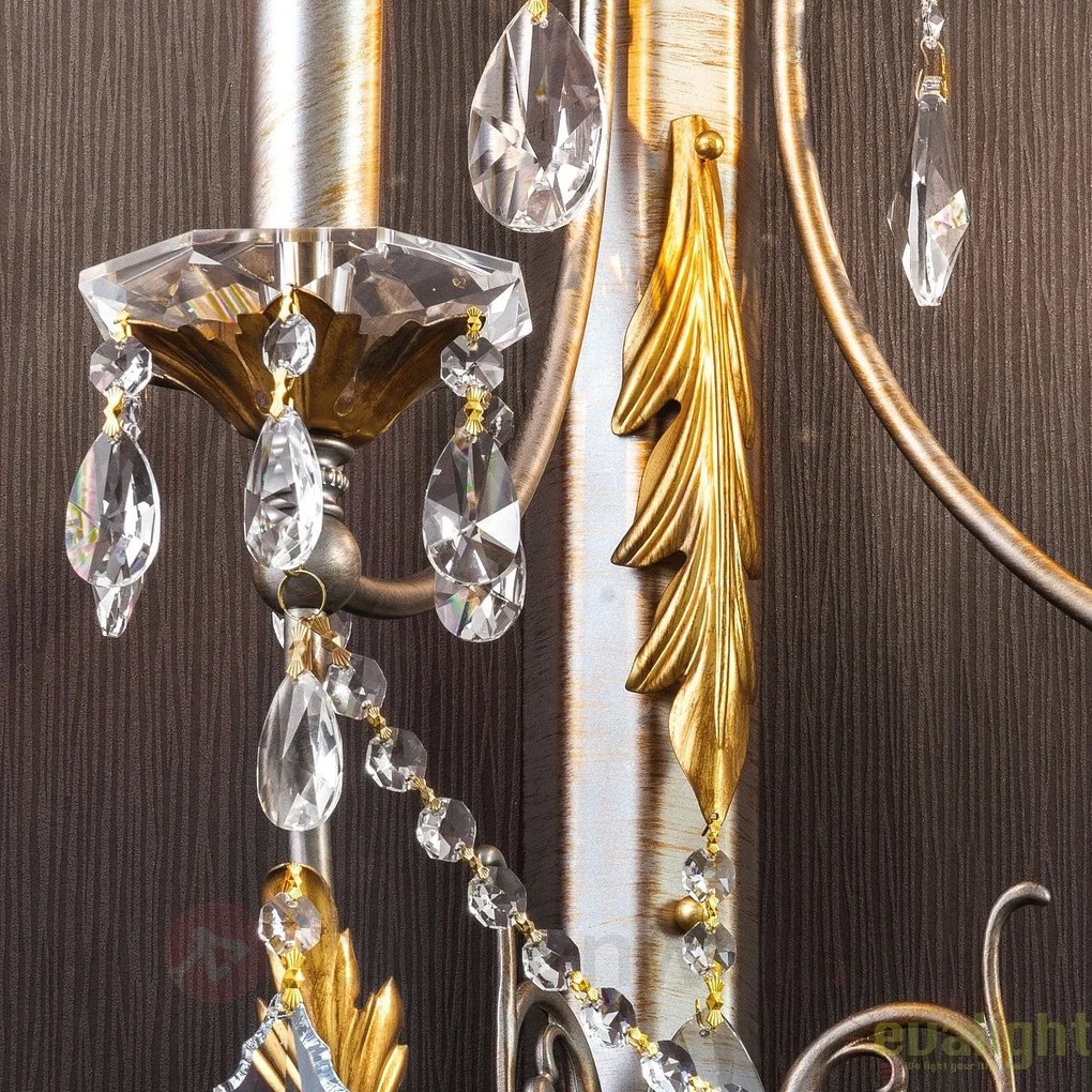 Aplica de perete LUX super eleganta cristal 2 brate Miramare WA 2-1305/2 silber-goldOR