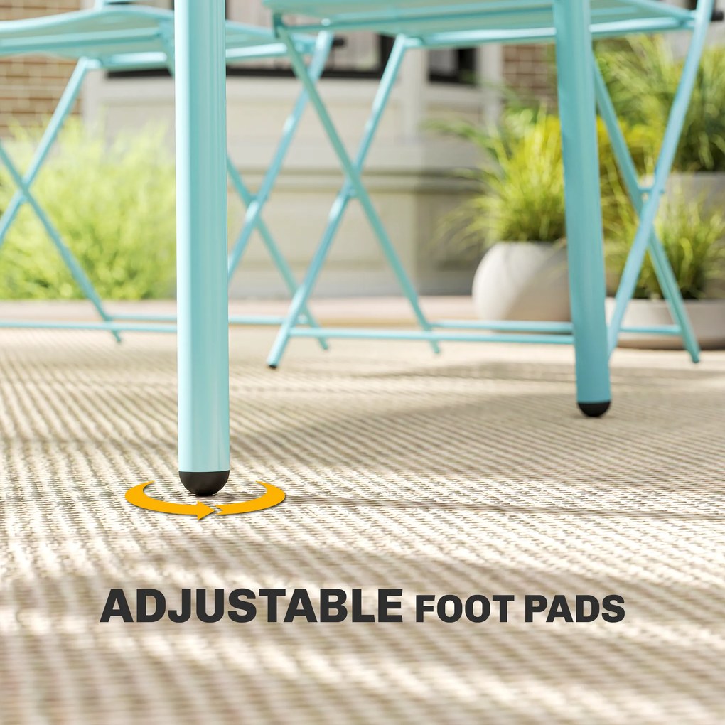 Outsunny Set de masă pentru exterior 5 piese, set de grădină pentru 4 persoane cu blat cu șipci și scaune pliante, Verde deschis | Aosom Romania