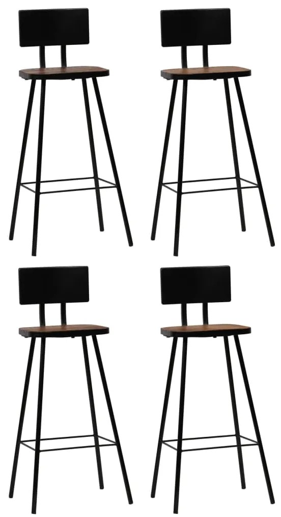 245391 vidaXL Scaune de bar, 4 buc., lemn masiv reciclat