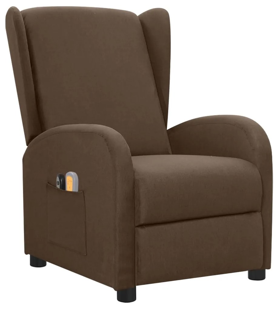 3098941 vidaXL Fotoliu de masaj electric, maro, material textil