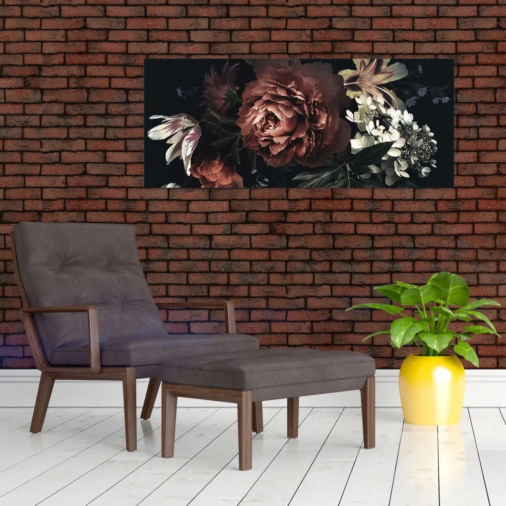 Tablou - Flori întunecate (120x50 cm)