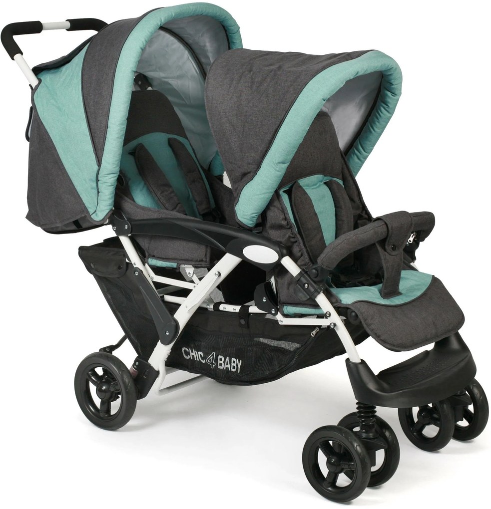 CHIC4BABY Carucior Duo mentă 56/130/112 cm