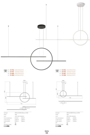 Lustră LED dimabilă pe cablu Redo 01-1734 GIOTTO LED/46W/230V alb