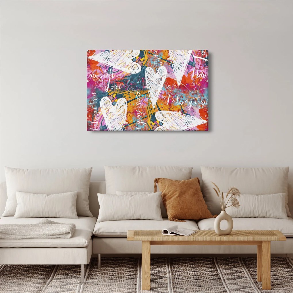 Tablou - Inima pe un fundal abstract (90x60 cm)