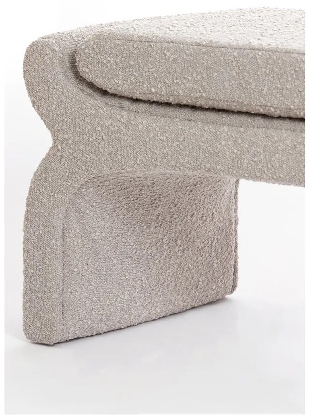 Bancă bej cu tapițerie din țesătură bouclé Nafya – Light & Living