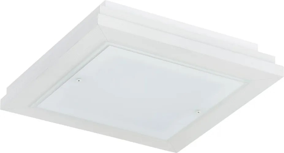 Plafoniera din lemn si sticla TABOR 32x32cm, alb crem