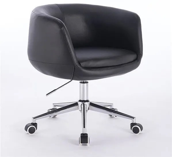 HC333K Scaun Neagră cu Bază Cromata