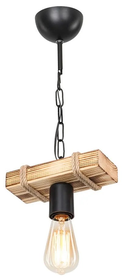 Plafonieră neagră/în culoare naturală 10x20 cm – Squid Lighting