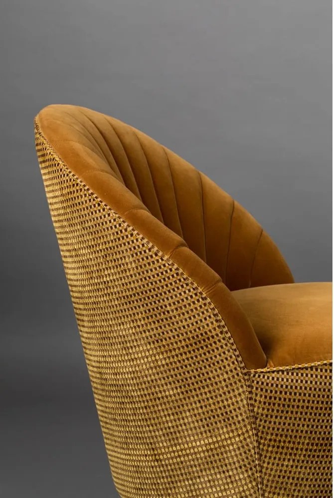 Fotoliu catifea Dutchbone Madison, maro