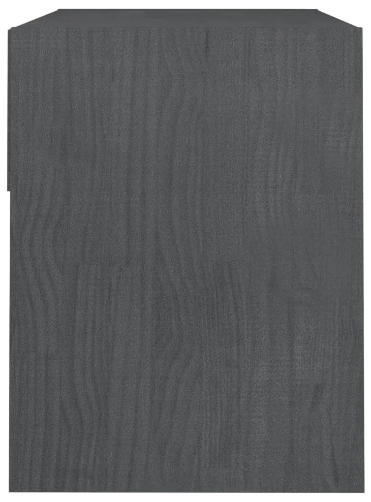 Noptiera, gri, 40x31x40 cm, lemn masiv de pin 1, Gri