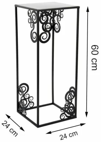 Suport pentru flori 60x24 cm, negru