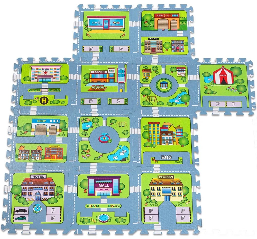 Covoras puzzle strazi Spielwerk® protectie pardoseala Set 20 bucati