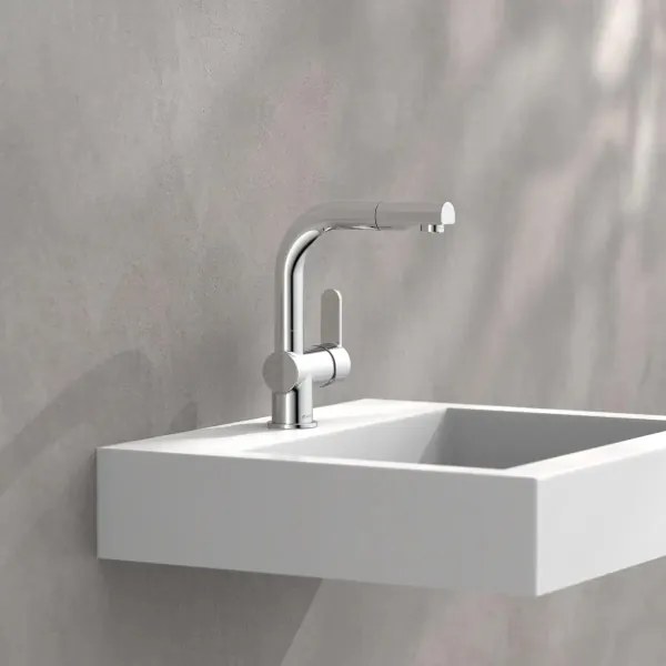 Baterie de bucătărie Schütte 79710 LONDON, crom lucios, cu pulverizator extractabil