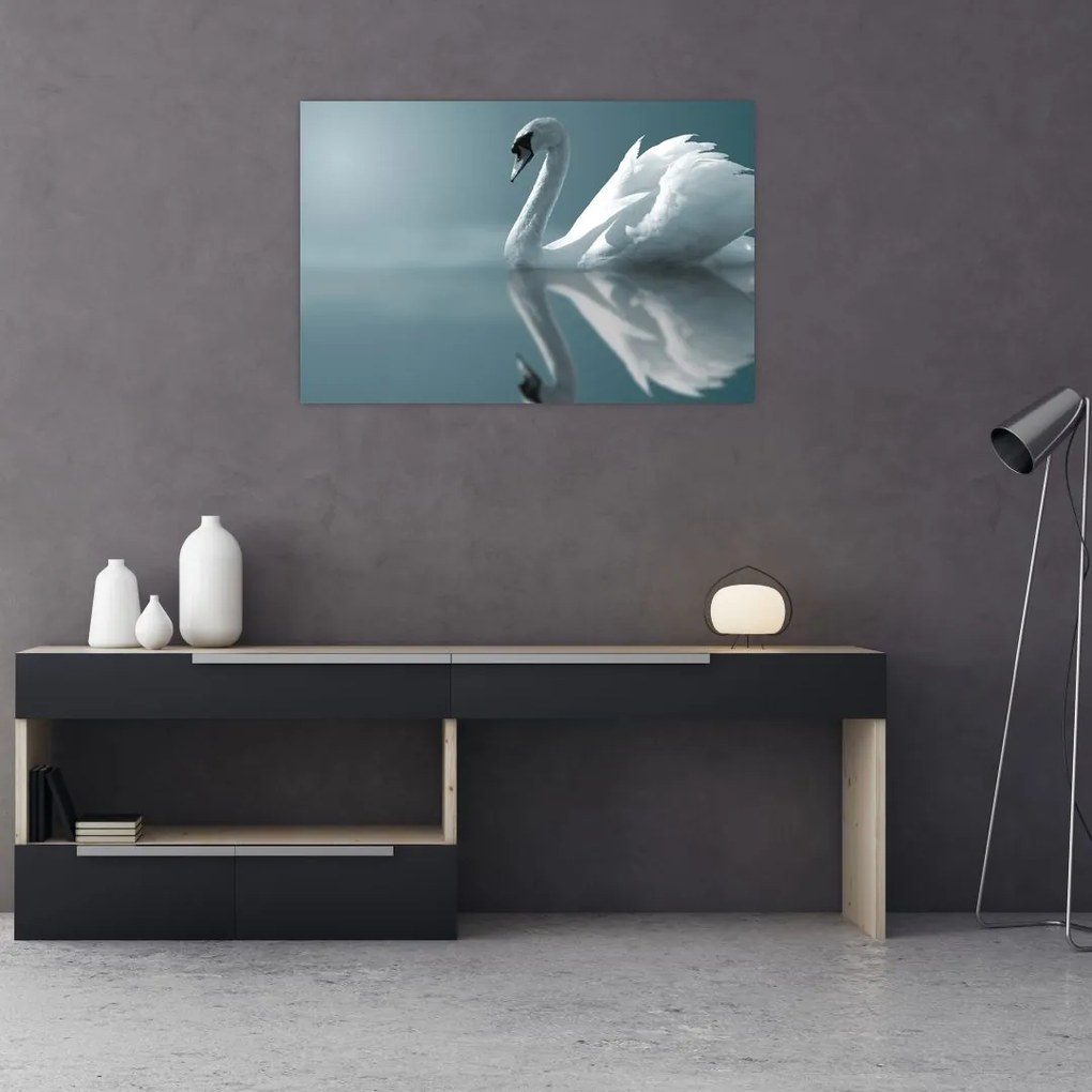 Tablou -Lebădă albă (90x60 cm)