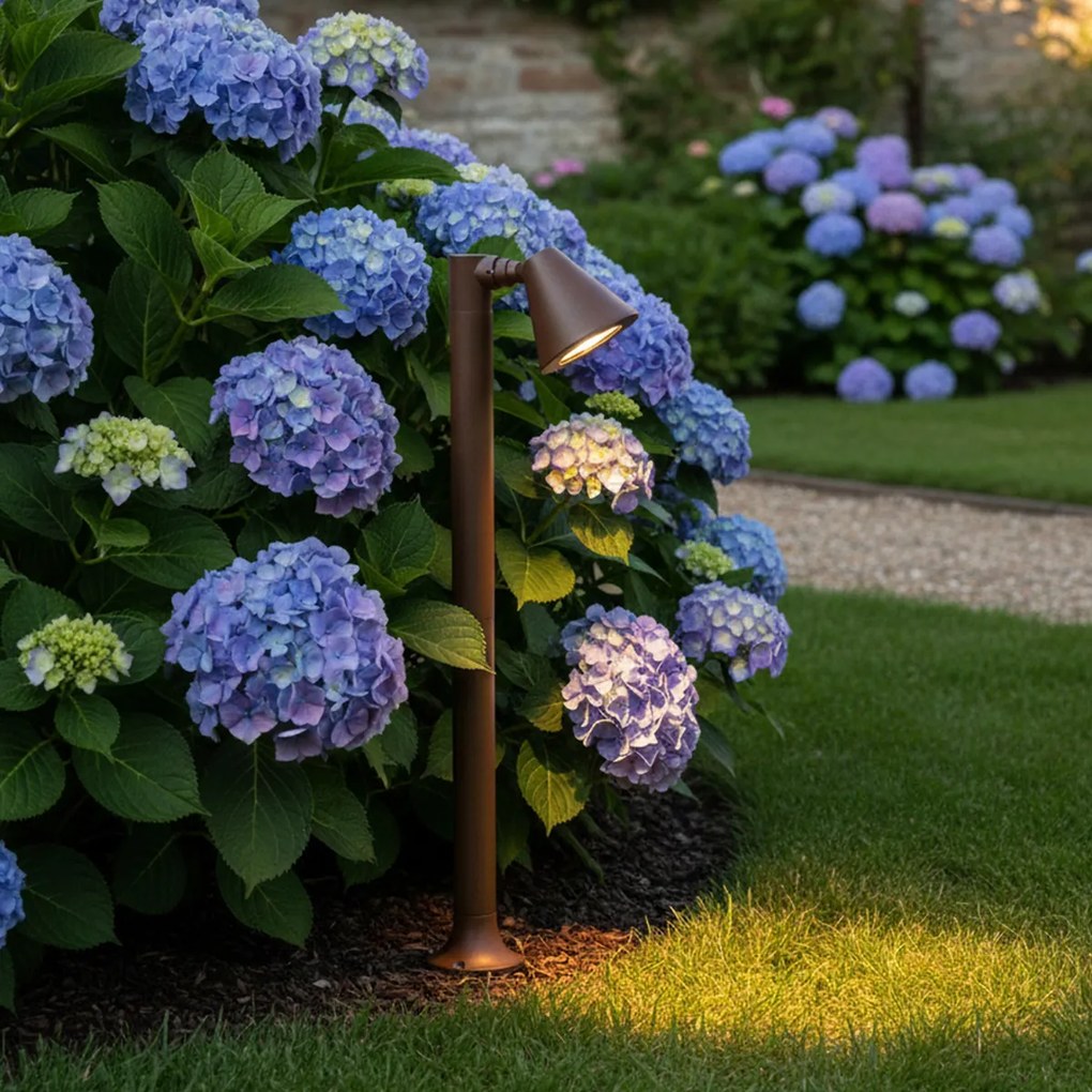 Stâlp modern pentru exterior maro ruginiu 60 cm IP44 reglabil - Ciara