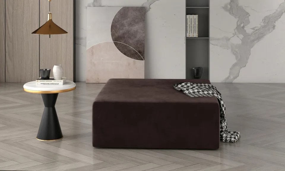 Taburet patrat, 83x83 cm, Kelim, Eltap (Culoare: Negru / Matt Velvet 99)